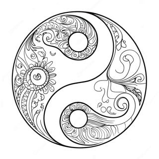 Yin Yang Coloring Pages