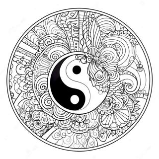 Intricate Yin Yang Mandala Coloring Page 17472-14248