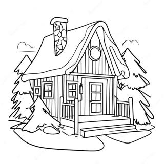 Cozy January Cabin Coloring Page 17492-14265