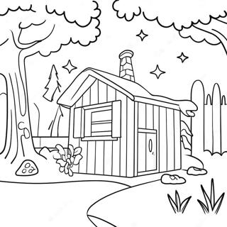 Cozy January Cabin Coloring Page 17492-14266