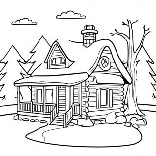 Cozy January Cabin Coloring Page 17492-14267