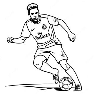 Neymar Psg Dribbling Coloring Page 17502-14279