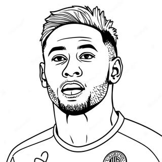 Neymar Psg Dribbling Coloring Page 17502-14280