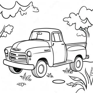 Classic Chevy Truck Coloring Page 1752-1513