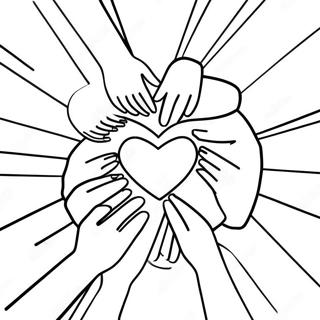 Colorful Hands Making A Heart Shape Coloring Page 17552-14321