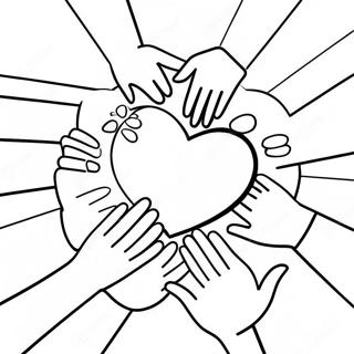 Colorful Hands Making A Heart Shape Coloring Page 17552-14322