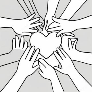 Colorful Hands Making A Heart Shape Coloring Page 17552-14324