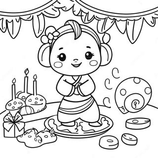 Festive Aapi Celebration Coloring Page 17582-14349