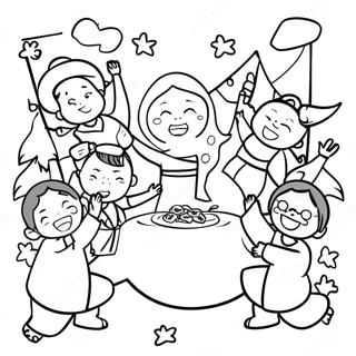 Festive Aapi Celebration Coloring Page 17582-14352