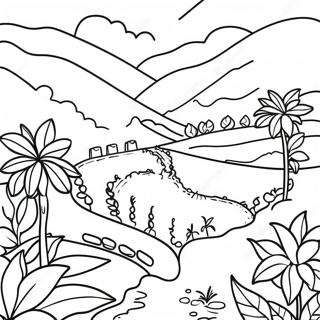 Colorful Colombian Coffee Farm Coloring Page 17592-14341