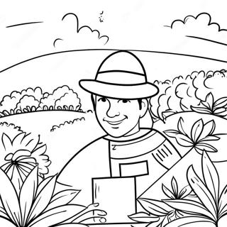 Colorful Colombian Coffee Farm Coloring Page 17592-14342