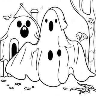 Spooky Aesthetic Ghost Coloring Page 17622-14369