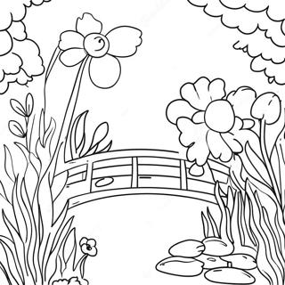 Monet Impressionist Garden Coloring Page 17652-14393