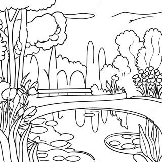 Monet Impressionist Garden Coloring Page 17652-14394