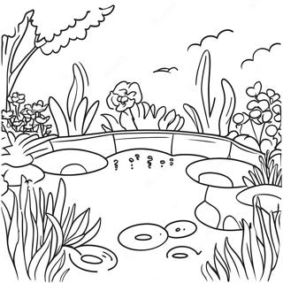 Monet Impressionist Garden Coloring Page 17652-14395