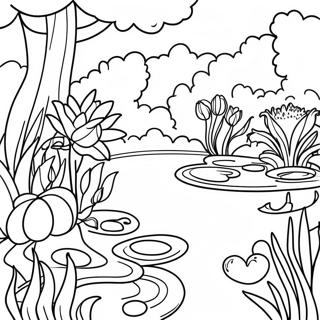 Monet Impressionist Garden Coloring Page 17652-14396