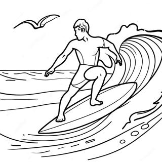 Surfing Wave Rider Coloring Page 17661-14398