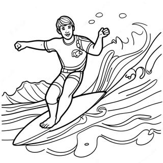 Surfing Wave Rider Coloring Page 17661-14399