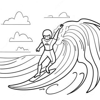 Surfing Wave Rider Coloring Page 17661-14400