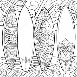 Colorful Surfboard Designs Coloring Page 17662-14403