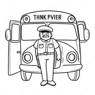 Bus Driver Thank You Card Coloring Pages