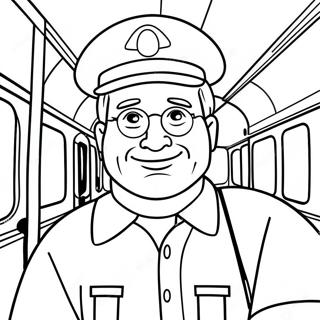 Friendly Bus Driver Coloring Page 17702-14430