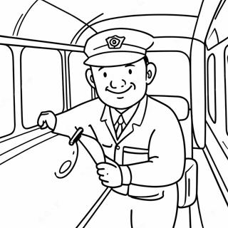 Friendly Bus Driver Coloring Page 17702-14431