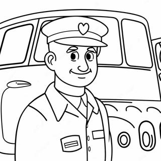 Friendly Bus Driver Coloring Page 17702-14432