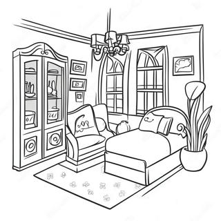 Colorful Barbie Dream House Interior Coloring Page 17712-14442