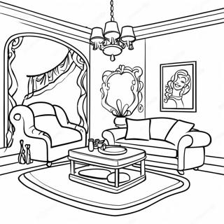 Colorful Barbie Dream House Interior Coloring Page 17712-14443