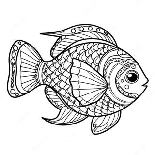 Sparkly Rainbow Fish Coloring Page 17732-14450