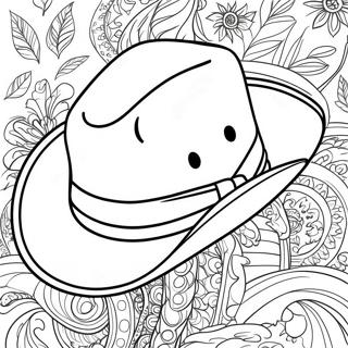 Cowboy Hat Preppy Coloring Pages