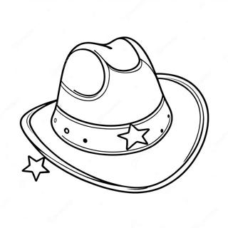 Colorful Cowboy Hat With Stars Coloring Page 17752-14470