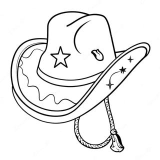 Colorful Cowboy Hat With Stars Coloring Page 17752-14471