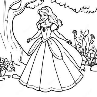 Mal In Enchanted Dress Coloring Page 17772-14481