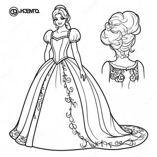 Mal In Enchanted Dress Coloring Page 17772-14482