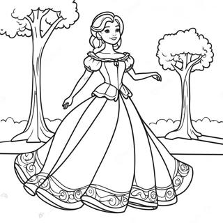 Mal In Enchanted Dress Coloring Page 17772-14483