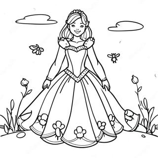 Mal In Enchanted Dress Coloring Page 17772-14484