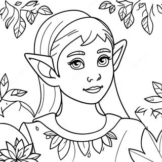 Magical Forest Elf Coloring Page 17782-14490