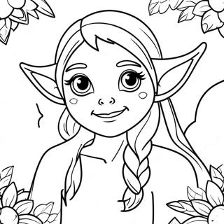 Magical Forest Elf Coloring Page 17782-14491