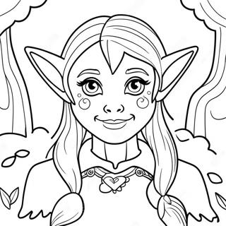 Magical Forest Elf Coloring Page 17782-14492