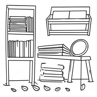 Colorful Pageshelf Scene Coloring Page 17792-14500