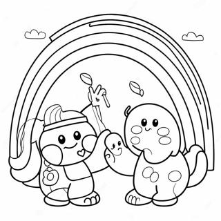 Cheerful Purple Rainbow Friends Coloring Page 17802-14509