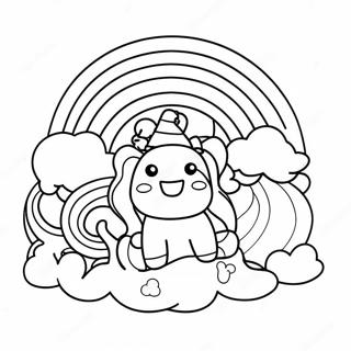 Cheerful Purple Rainbow Friends Coloring Page 17802-14510