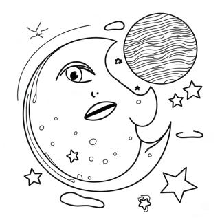 Celestial Moon For Adults Coloring Pages