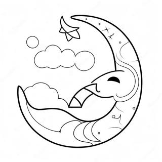 Dreamy Crescent Moon Coloring Page 17922-14604