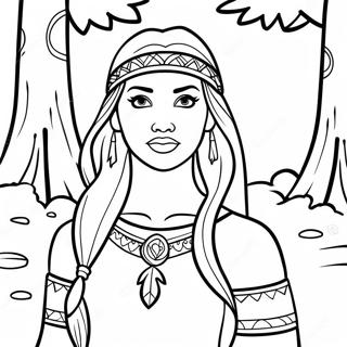 Pocahontas In A Beautiful Forest Coloring Page 1792-1548