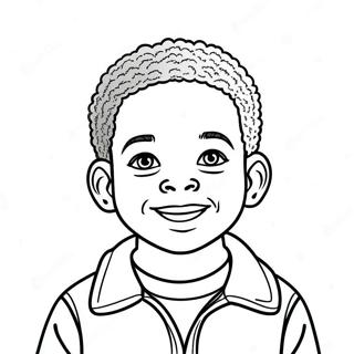 Black Boy Smiling Coloring Page 17931-14610