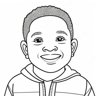 Black Boy Smiling Coloring Page 17931-14611