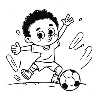 Black Boy Playing Soccer Coloring Page 17932-14615